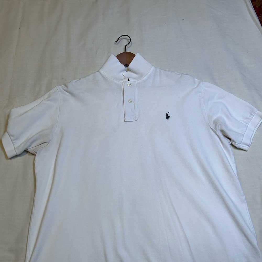 Ralph Lauren White Polo Shirt with Navy Pony